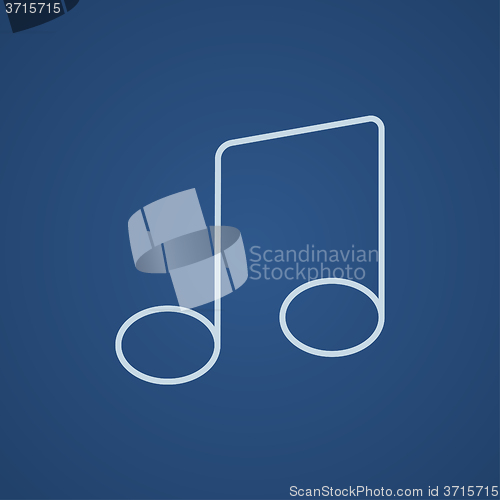 Image of Music note line icon.