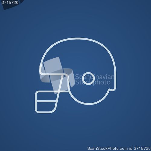 Image of Hockey helmet line icon.