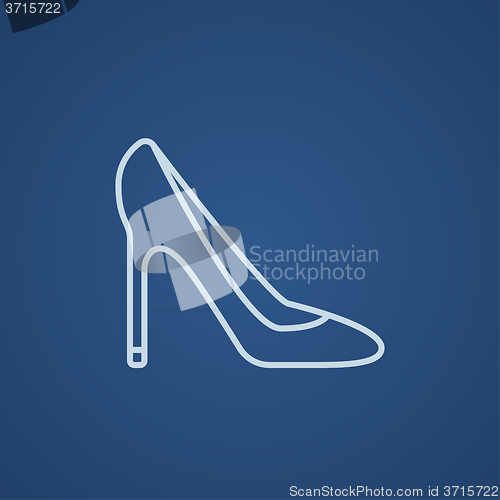 Image of Heel shoe line icon.