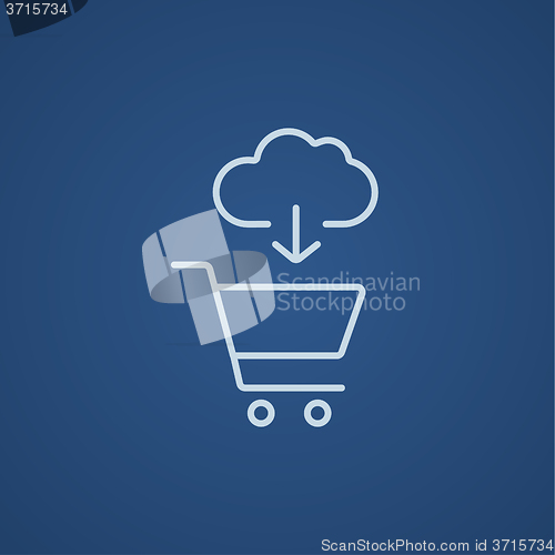 Image of Online shopping line icon.