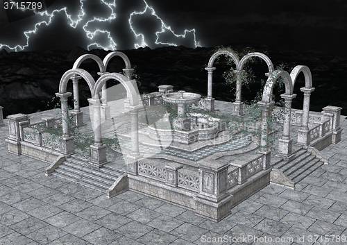 Image of 3d Illustration Romanesque Night