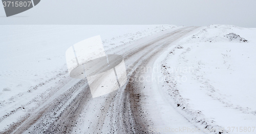Image of winter landscape with rural road