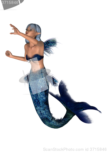 Image of Fantasy Mermaid on White