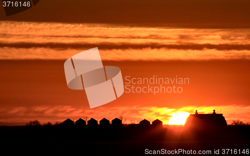 Image of Sunset Saskatchewan Farm