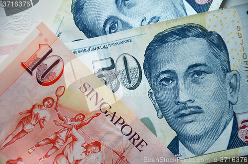Image of Detail of Singapore banknotes