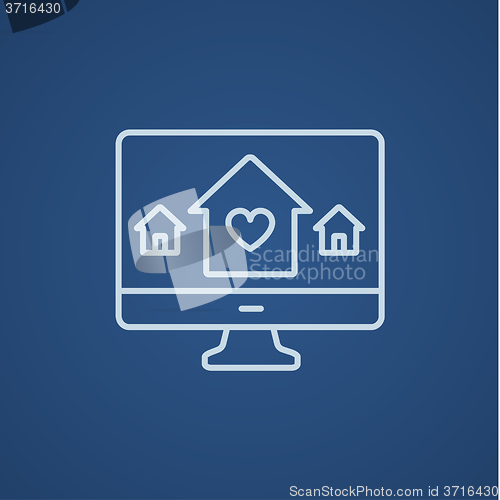 Image of Smart house technology line icon.