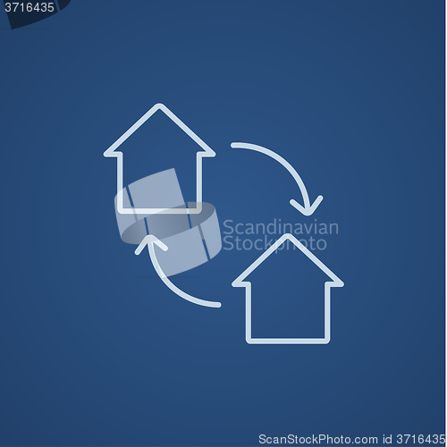 Image of House exchange line icon.