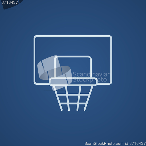 Image of Basketball hoop line icon.