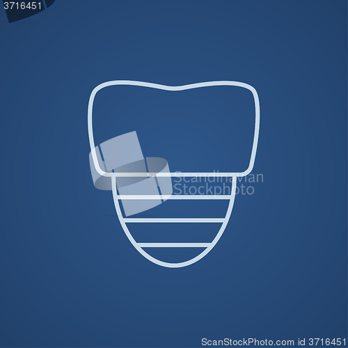 Image of Tooth implant line icon.