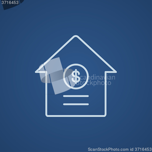 Image of House with dollar symbol line icon.