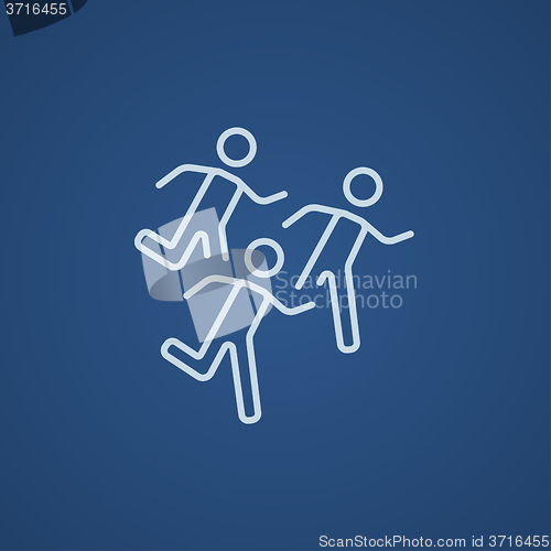 Image of Running men line icon.