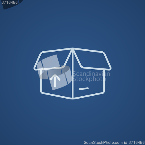 Image of Carton package box line icon.