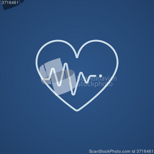 Image of Heart with cardiogram line icon.