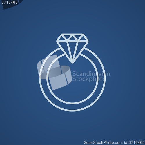 Image of Diamond ring line icon.