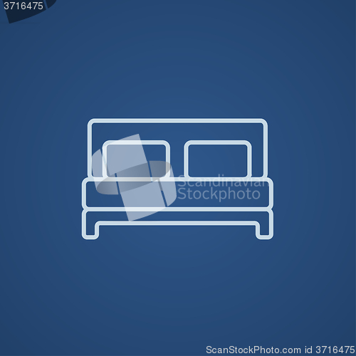 Image of Double bed line icon.