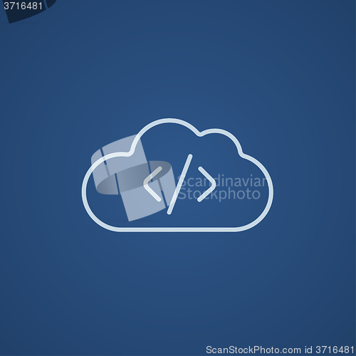 Image of Transferring files cloud apps line icon.