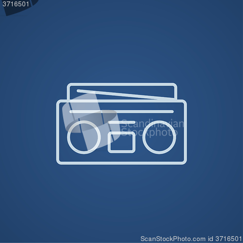 Image of Radio cassette player line icon.