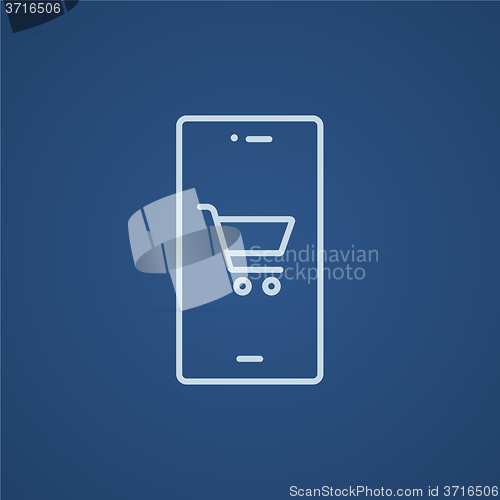 Image of Online shopping line icon.