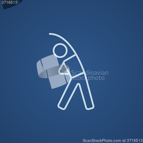 Image of Man making exercises line icon.