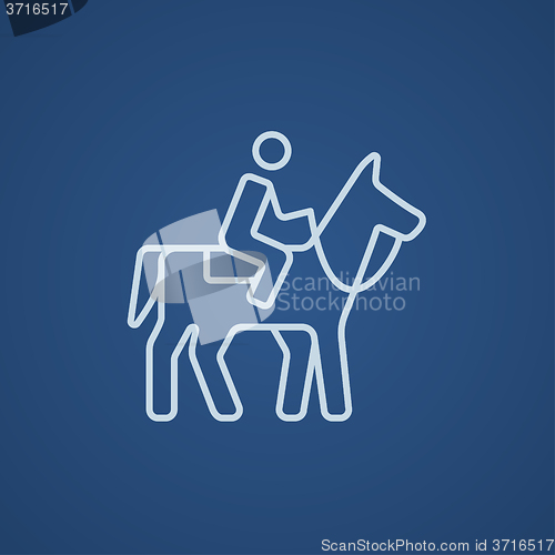 Image of Horse riding line icon.