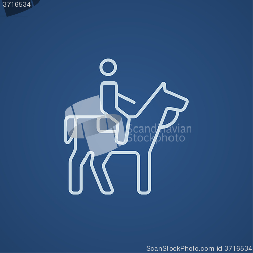 Image of Horse riding line icon.