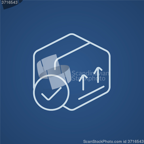 Image of Carton package box line icon.