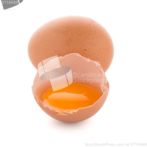 Image of Raw eggs isolated on white