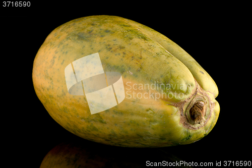 Image of Papaya fruit on black background