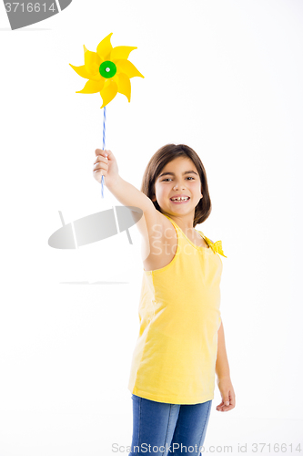 Image of Playing with a windmill