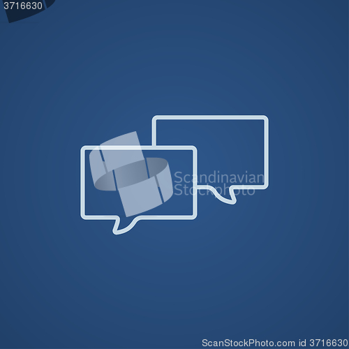 Image of Speech squares line icon.