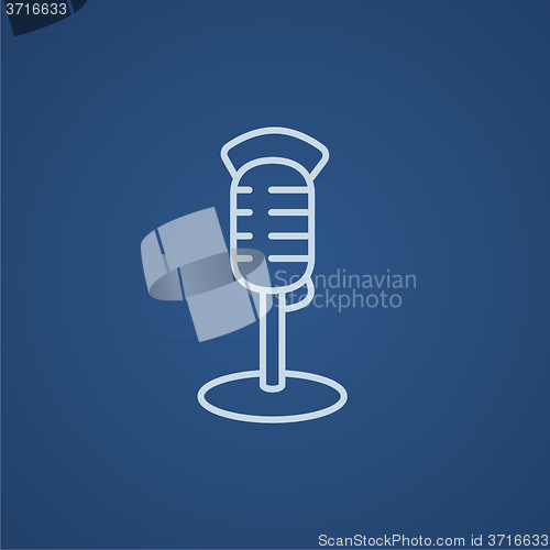 Image of Retro microphone line icon.