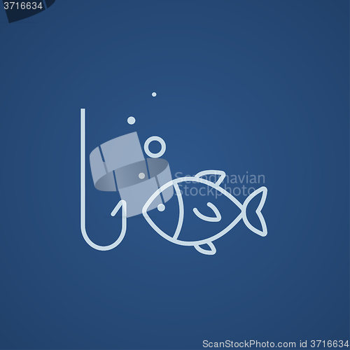 Image of Fish with hook line icon.