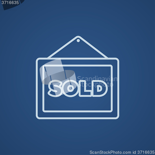 Image of Sold placard line icon.