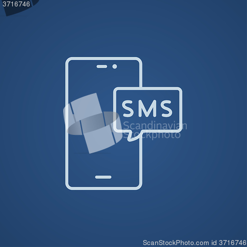 Image of Smartphone with message line icon.