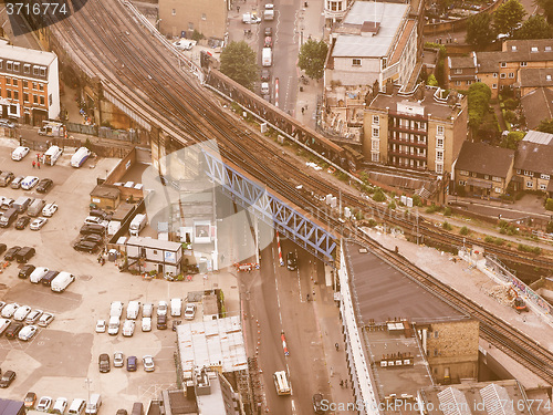 Image of Retro looking Aerial view of London