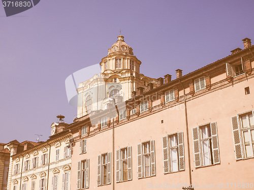 Image of Retro looking San Lorenzo church in Turin