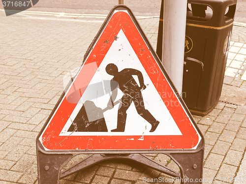 Image of  Roadworks sign vintage