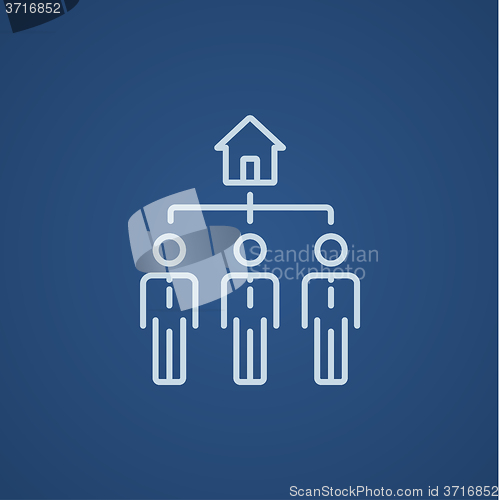 Image of Three real estate agents line icon.