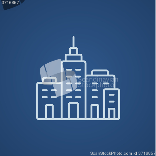 Image of Residential buildings line icon.