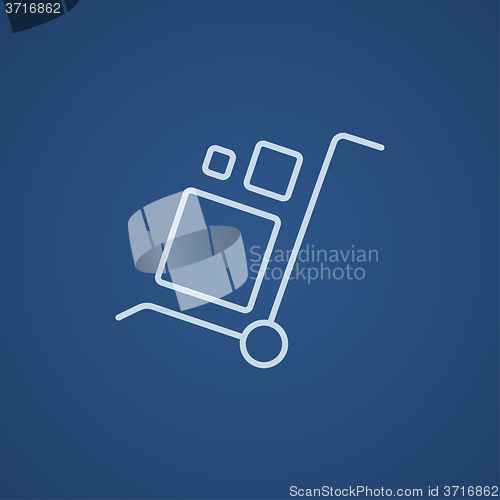 Image of Shopping handling trolley line icon.