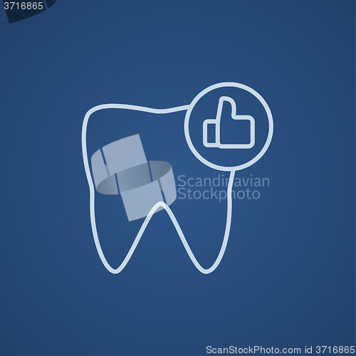 Image of Healthy tooth line icon.