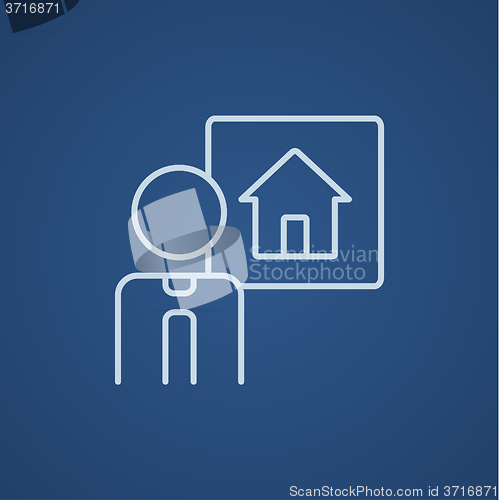 Image of Real estate agent line icon.