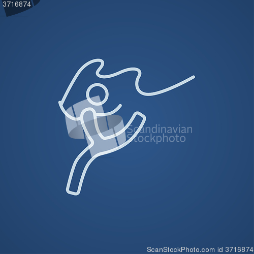 Image of Gymnast with tape line icon.