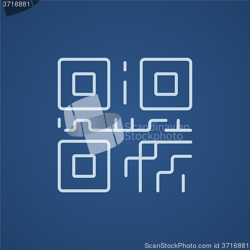 Image of QR code line icon.