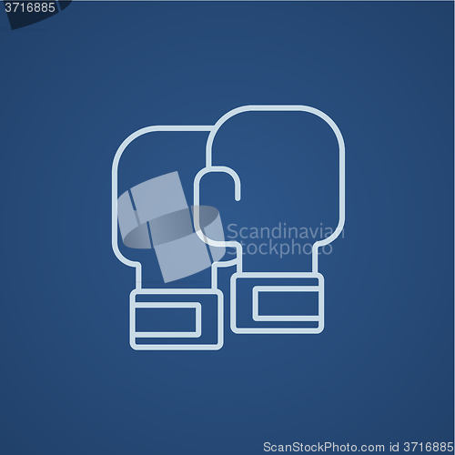 Image of Boxing gloves line icon.
