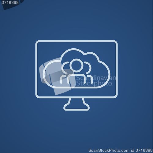 Image of Cloud computing line icon.