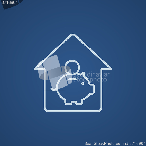 Image of House savings line icon.