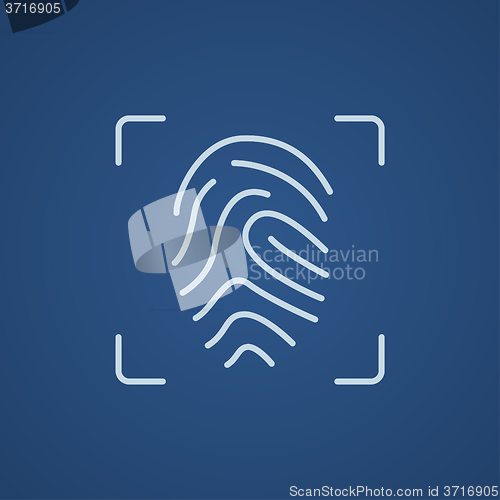 Image of Fingerprint scanning line icon.