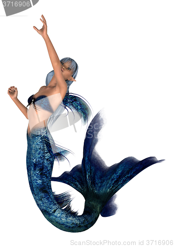 Image of Fantasy Mermaid on White