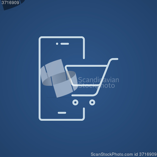 Image of Online shopping line icon.